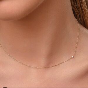 VRAI- Tiny Diamond Solitaire Necklace.
